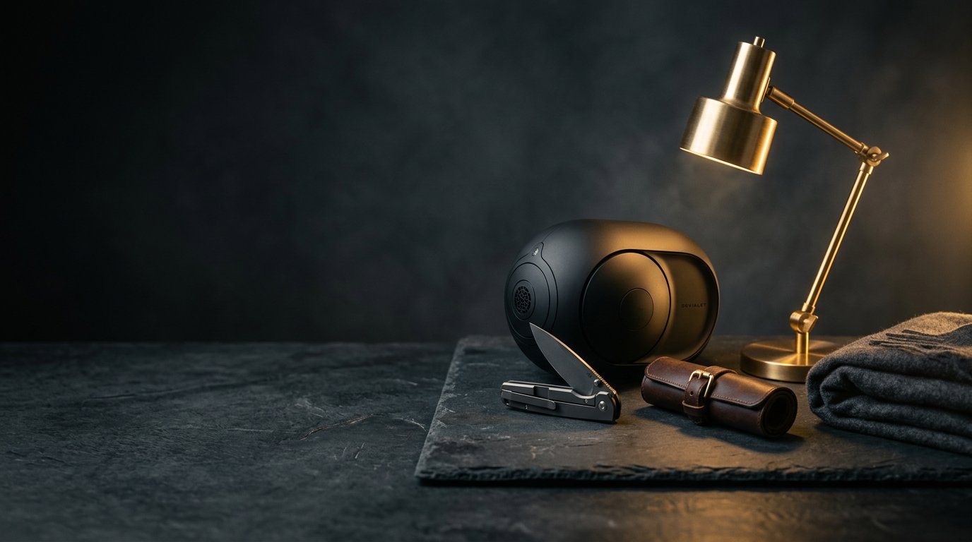 A curated arrangement of premium everyday products under warm light