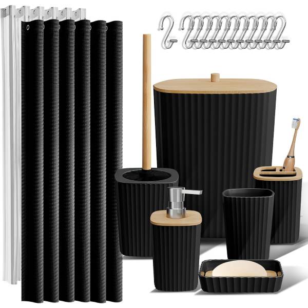 Clara Clark Black Bathroom Set